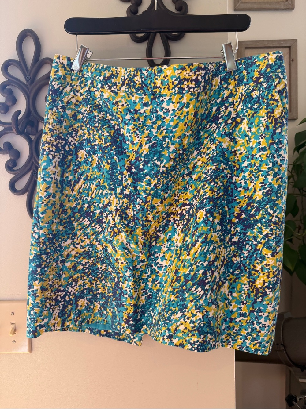 Merona Teal Floral Print Skirt